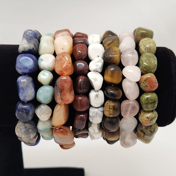 Jewelry - Stretchy Regular Tumbled Stone Bracelets. NWOT  #773